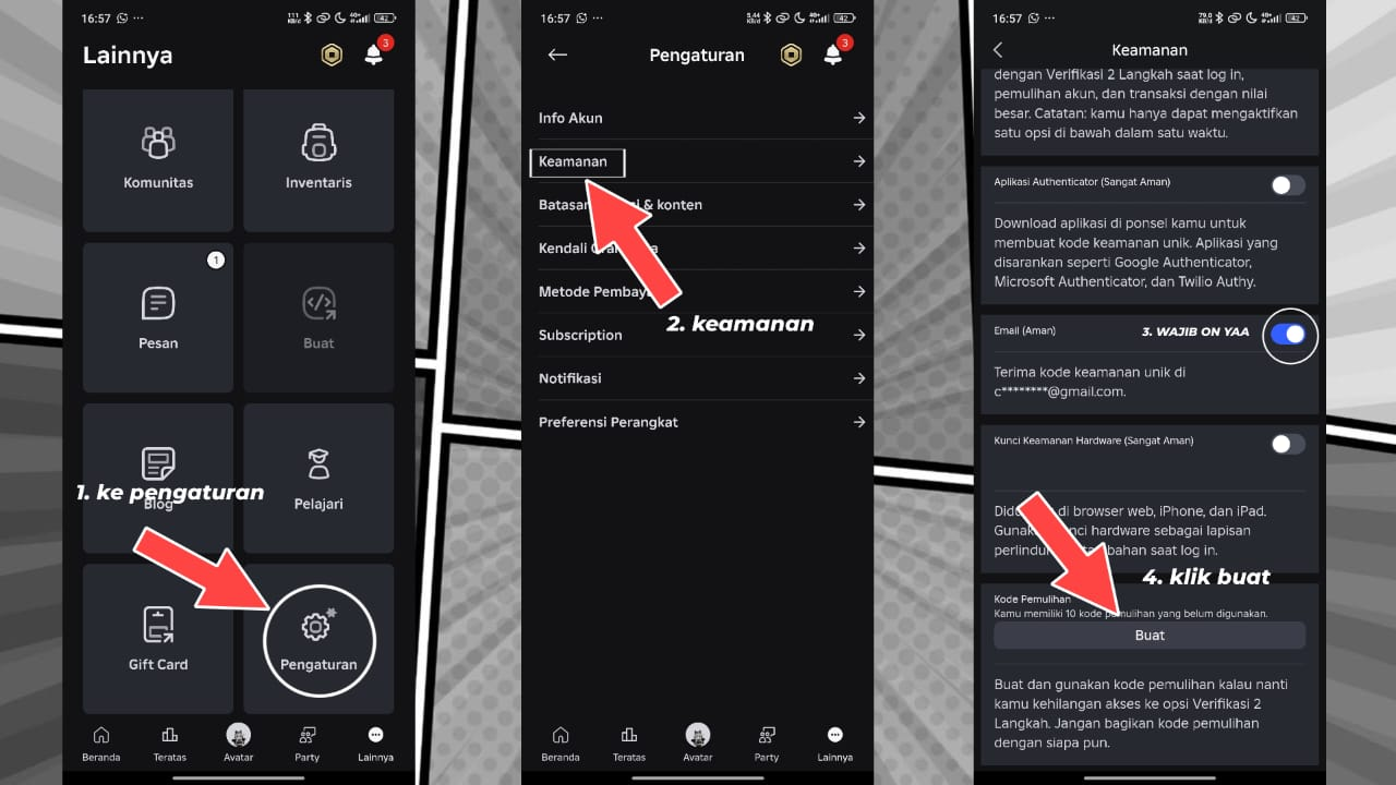 Panduan membuat backup code